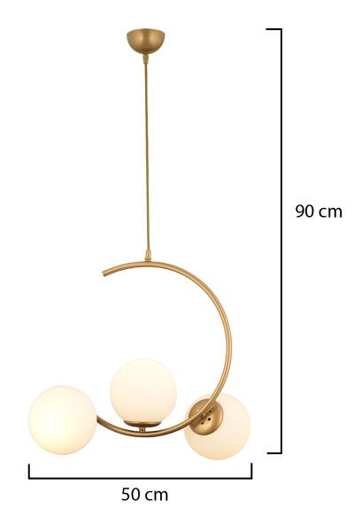 Ladre 3Lü Beyaz Camlı Eskitme Boyalı Modern Sarkıt, MutfakYatak odası Salon Avize