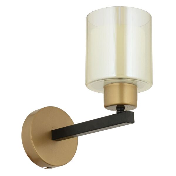 Jade Eskitme Siyah Boyalı Çift Camlı Duvar Lambası Yatak Odası-Banyo-Yatak Başı Aplik