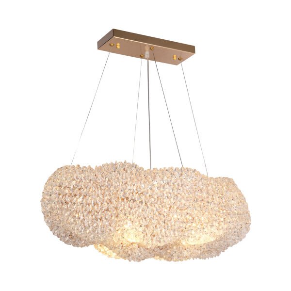 Pansy 60 lik Bulut Gold Kaplamalı Modern Tasarım Salon Kristal Sarkıt Avize