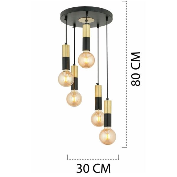 Miranda 5Li Sarkıt Eskitme Sarkıt Modern Genç Odası Mutfak Salon Sarkıt Avize