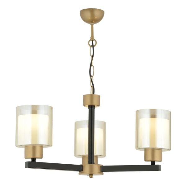 Jade 3 Lü Avize Eskitme Siyah Boyalı Çift Camlı Modern Genç Odası Yatak Odası Retro Salon Avize