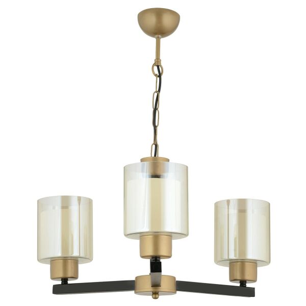 Jade 3 Lü Avize Eskitme Siyah Boyalı Çift Camlı Modern Genç Odası Yatak Odası Retro Salon Avize