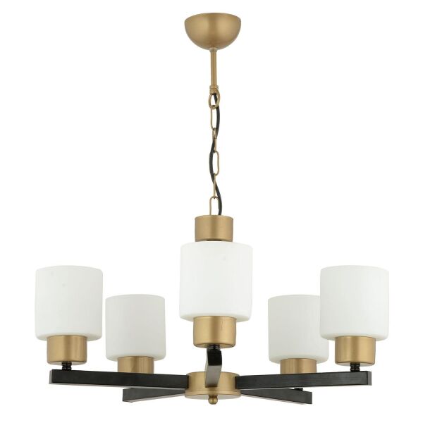 Jade 5 Li Avize Eskitme Siyah Boyalı Beyaz Camlı Modern Genç Odası Yatak Odası Retro Salon Avize