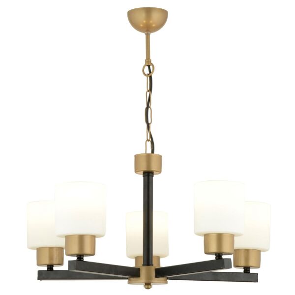 Jade 5 Li Avize Eskitme Siyah Boyalı Beyaz Camlı Modern Genç Odası Yatak Odası Retro Salon Avize