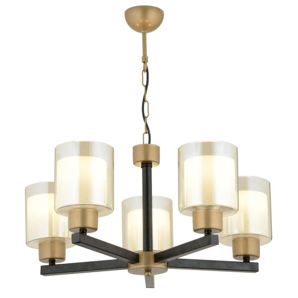 Jade 5 Li Avize Eskitme Siyah Boyalı Çift Camlı Modern Genç Odası Yatak Odası Retro Salon Avize