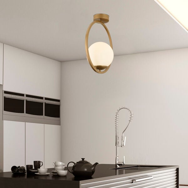 Lifos Tekli Eskitme Boyalı Plafonyer Modern Mutfak Salon Avize