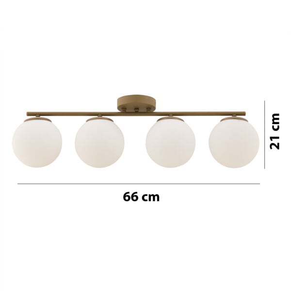 Lumera 4'lü Beyaz Camlı Plafonyer Eskitme Avize