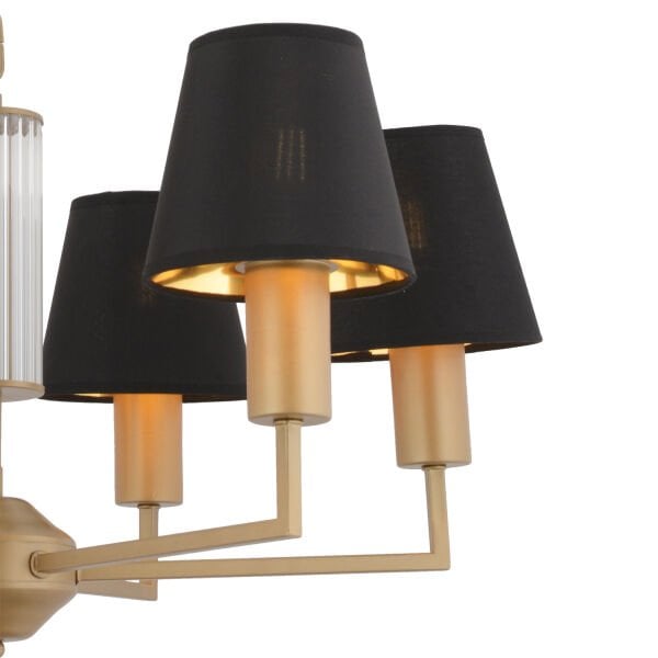 Ellery 6'lı Eskitme Siyah Şapkalı Modern Plafonyer Genç Odası Yatak Odası Retro Salon Avize