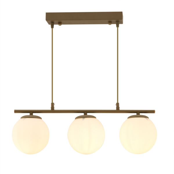 Novira 3'lü Beyaz Camlı Sarkıt Eskitme Avize