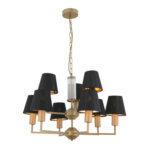 Ellery 9'lu Eskitme Siyah Şapkalı Modern Plafonyer Genç Odası Yatak Odası Retro Salon Avize