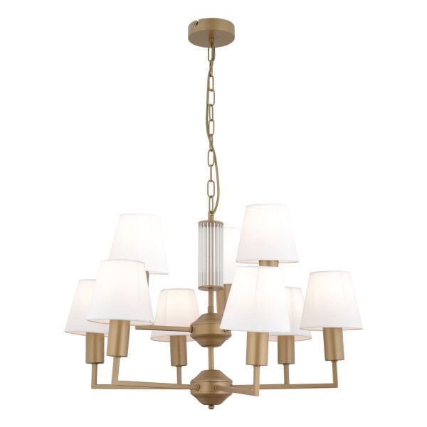 Ellery 9'lu Eskitme Beyaz Şapkalı Modern Plafonyer Genç Odası Yatak Odası Retro Salon Avize