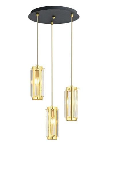 Natali 3Lü Sarkıt Gold Modern Genç Odası Mutfak Salon Sarkıt Avize