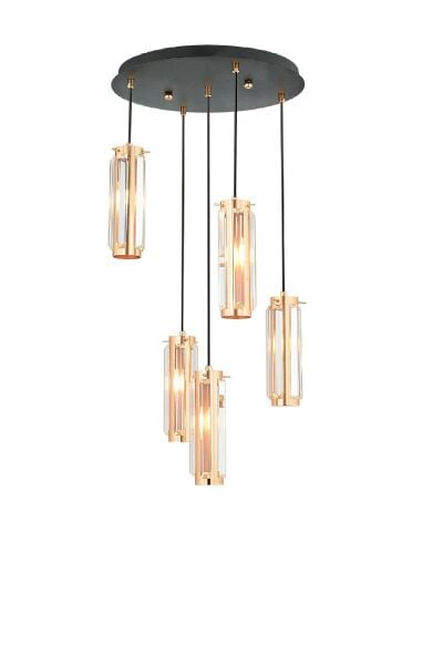 Natali 5Li Sarkıt Bakır Modern Genç Odası Mutfak Salon Sarkıt Avize