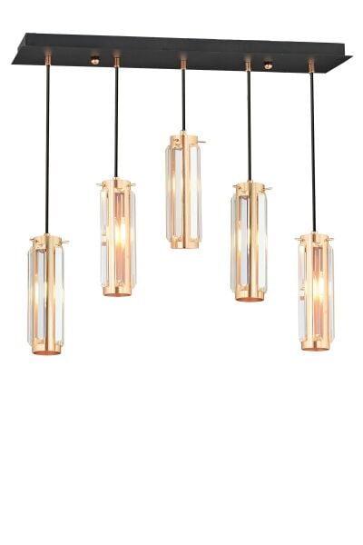 NATALİ 5Lİ SIRALI BAKIR SARKIT SALON- YEMEK MASASI AVİZE