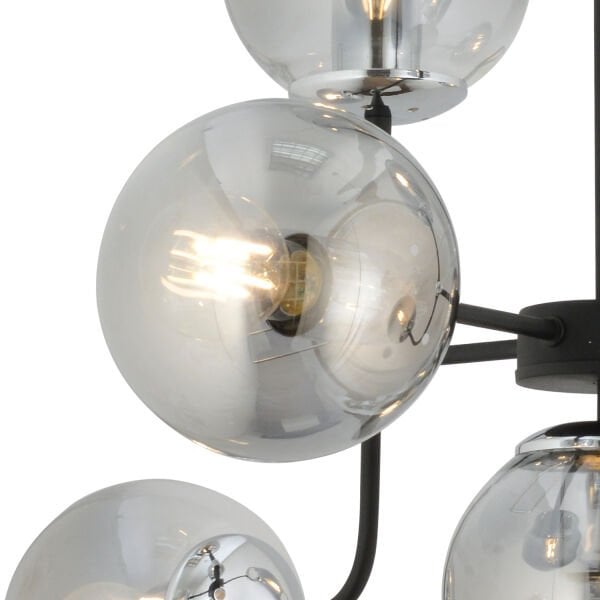 Ece 7'li Siyah Krom Modern Plafonyer Genç Odası Yatak Odası Salon Avize