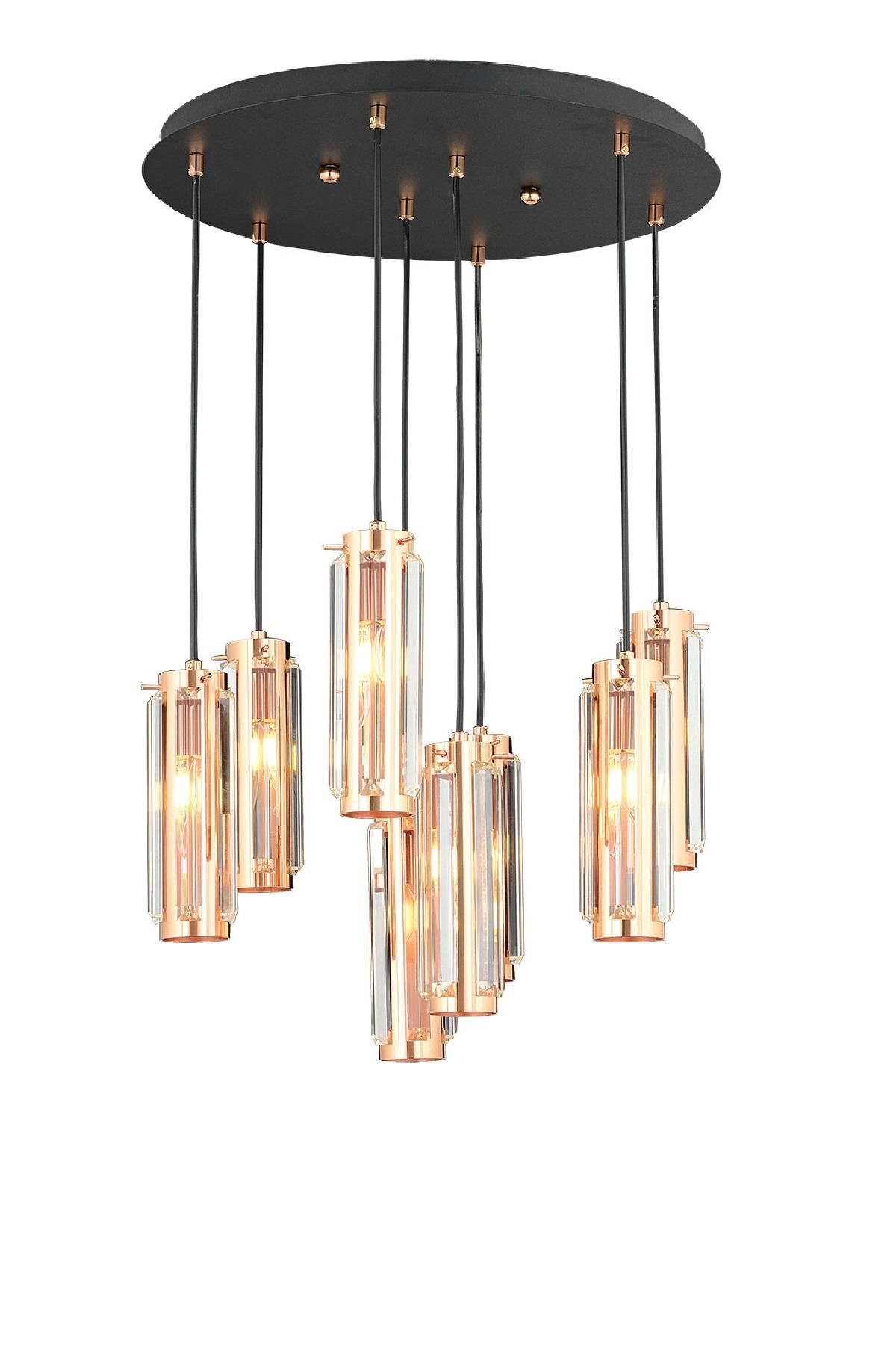 Natali 8Li Sarkıt Bakır Modern Genç Odası Mutfak Salon Sarkıt Avize