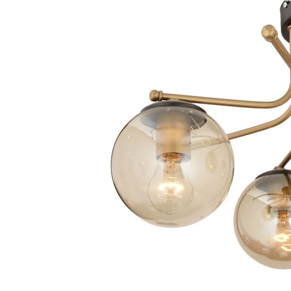 Edin 4Lü Siyah Eskitme Bal Camlı Modern Genç Odası Yatak Odası Salon Avize