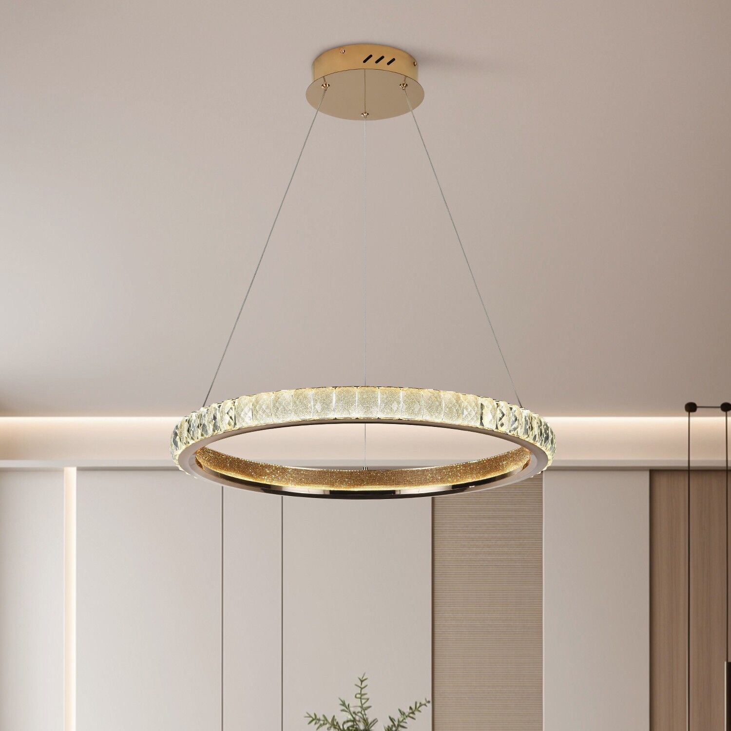 Luca 60 Lık Gold Ledli Avize Yatak Odası, Koridor, Salon Avize