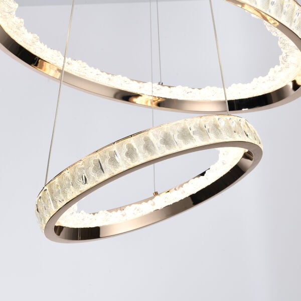 Elio 2 Katlı Gold Ledli Avize Yatak Odası, Koridor, Salon Avize