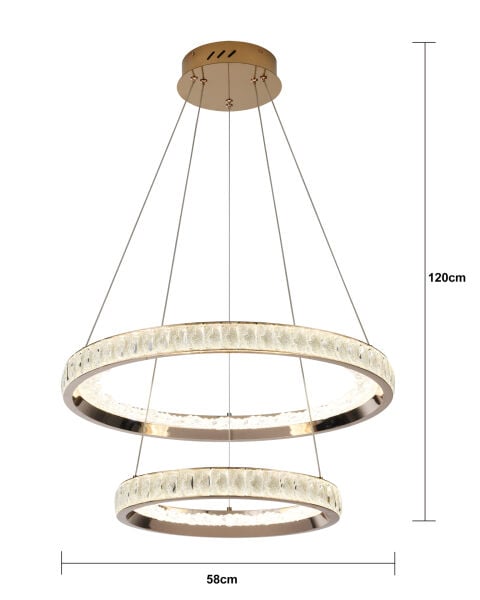 ELİO 2 KATLI GOLD LEDLİ AVİZE