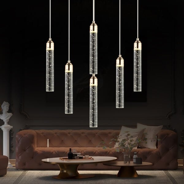 Zaki 6 Lı Gold Led Avize