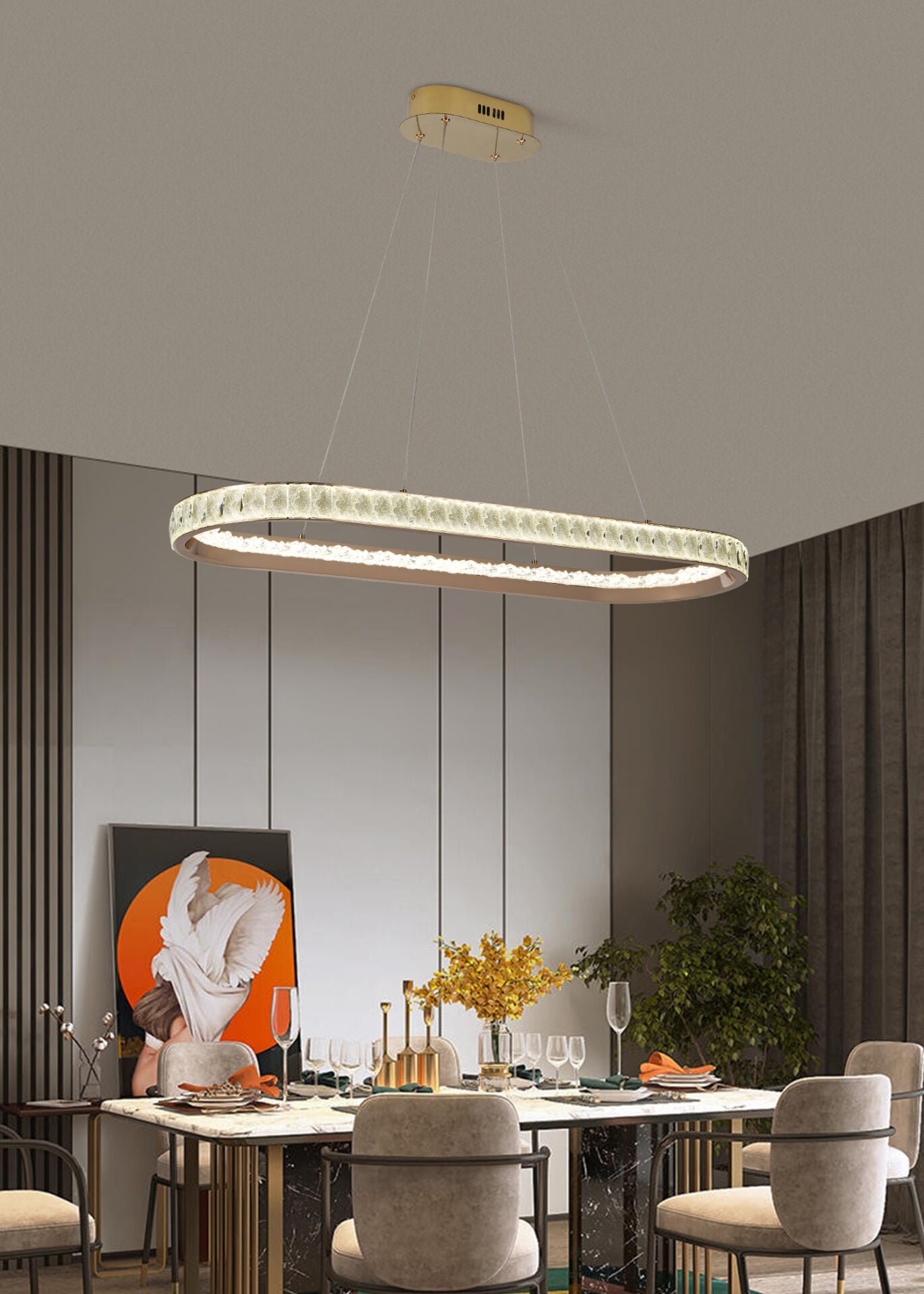 ELİO SIRALI GOLD LEDLİ AVİZE
