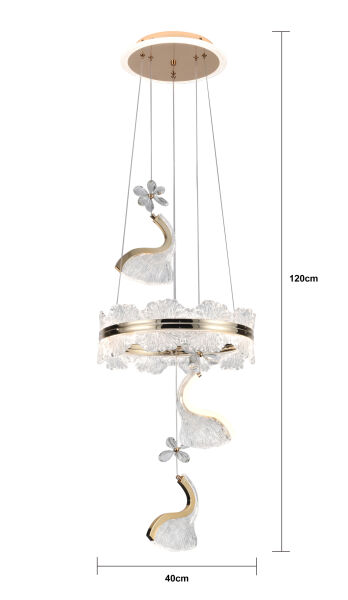 LILIANA 3'LÜ GOLD LED AVİZE