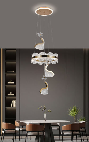 LILIANA 3'LÜ GOLD LED AVİZE