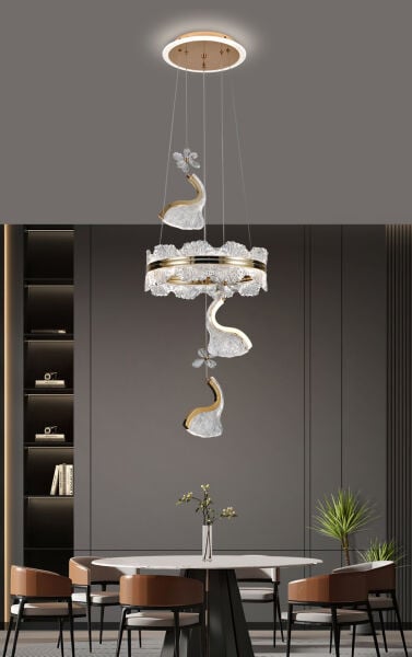 LILIANA 3'LÜ GOLD LED AVİZE