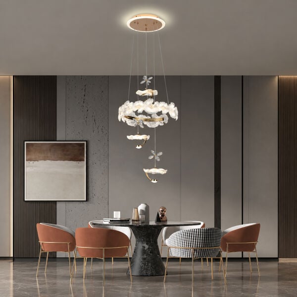 Anka 3'Lü Gold Led Avize  Yatak Odası, Koridor, Salon Avize