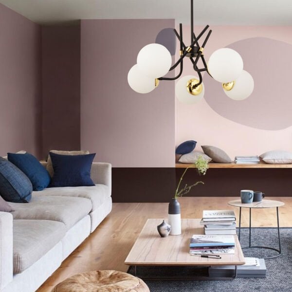 Dragon 5Li Siyah Gold Modern Genç Odası Yatak Odası Retro Salon Avize