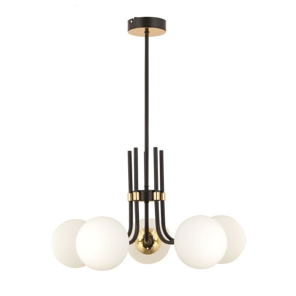 Dragon 5Li Siyah Gold Modern Genç Odası Yatak Odası Retro Salon Avize