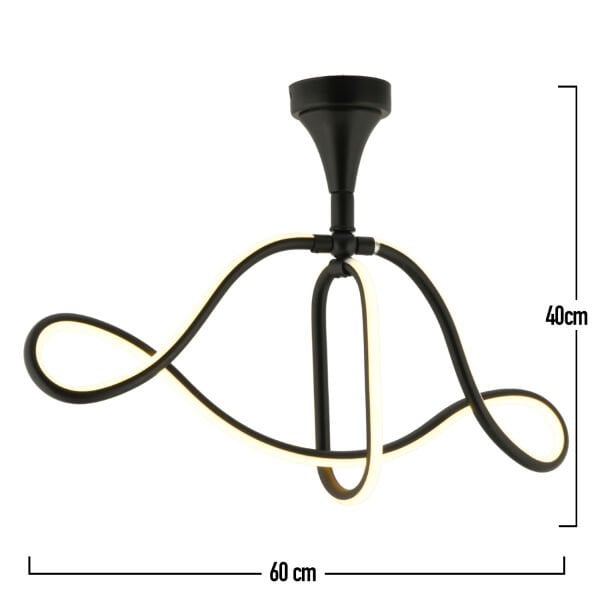 Helin Siyah 50 Watt Sarkıt 3 Renkli Ledli Modern Mutfak Banyo Led Salon Sarkıt Avize