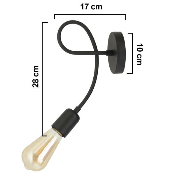 Alegra Siyah Yatak Odası-Yatak başı,Cafe,Restoran için Duvar Lambası Modern Retro Aplik