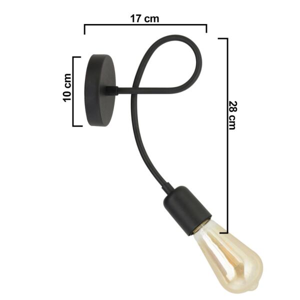 Alegra Siyah Yatak Odası-Yatak başı,Cafe,Restoran için Duvar Lambası Modern Retro Aplik