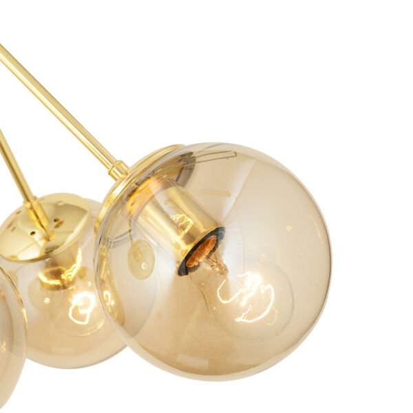 Meyo 5Li Gold Bal Camlı Modern Genç Odası Yatak Odası Salon Avize