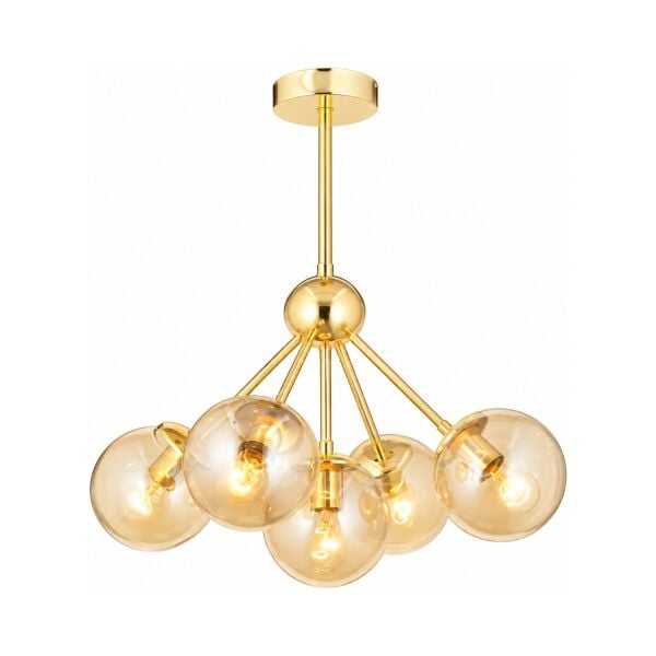 Meyo 5Li Gold Bal Camlı Modern Genç Odası Yatak Odası Salon Avize