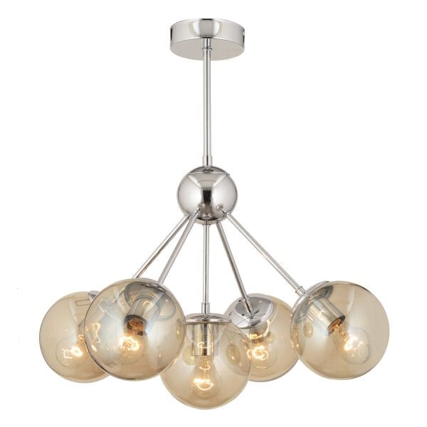 Meyo 5Li Krom Bal Camlı Modern Genç Odası Yatak Odası Salon Avize