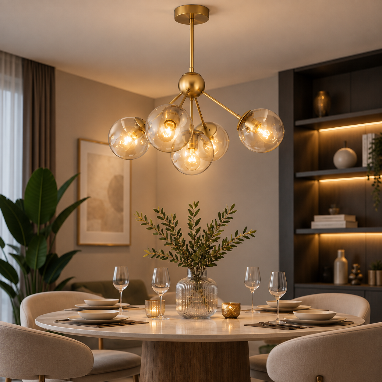 Meyo 5Li Eskitme Bal Camlı Modern Genç Odası Yatak Odası Salon Avize