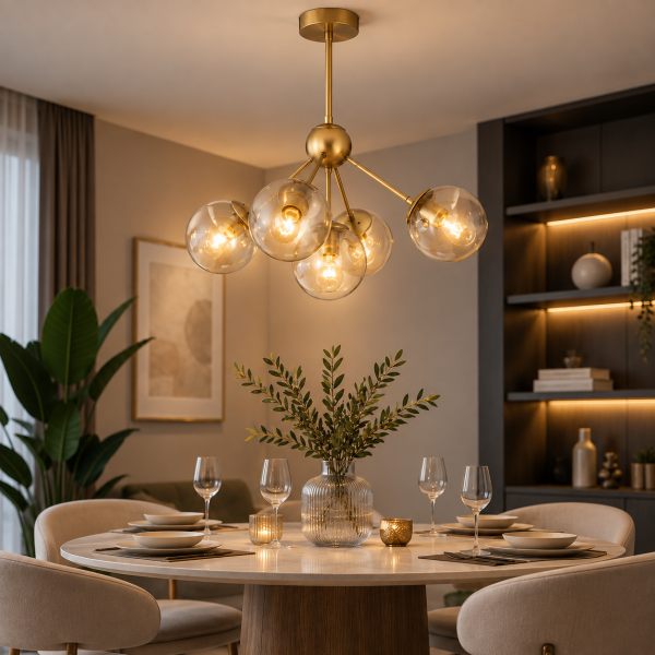 Meyo 5Li Eskitme Bal Camlı Modern Genç Odası Yatak Odası Salon Avize