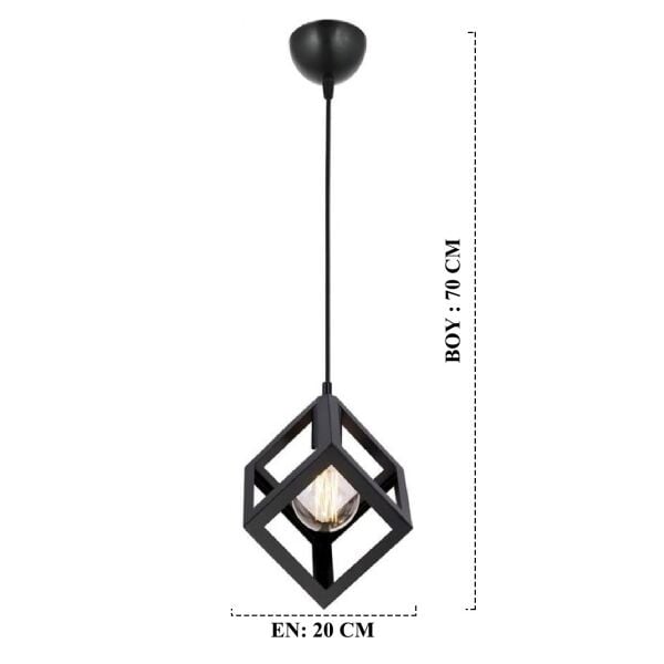 Cup Tekli Sarkıt Siyah Modern Retro Sarkıt Mutfak Salon Sarkıt Avize