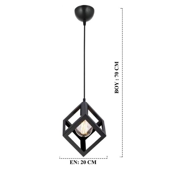 Cup Tekli Sarkıt Siyah Modern Retro Sarkıt Mutfak Salon Sarkıt Avize