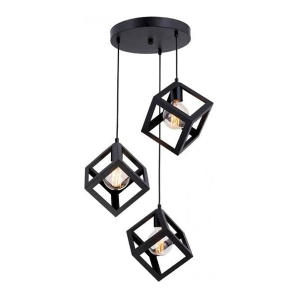 Cup 3Lü Siyah Sarkıt Modern Genç Odası Mutfak Retro Salon Sarkıt Avize