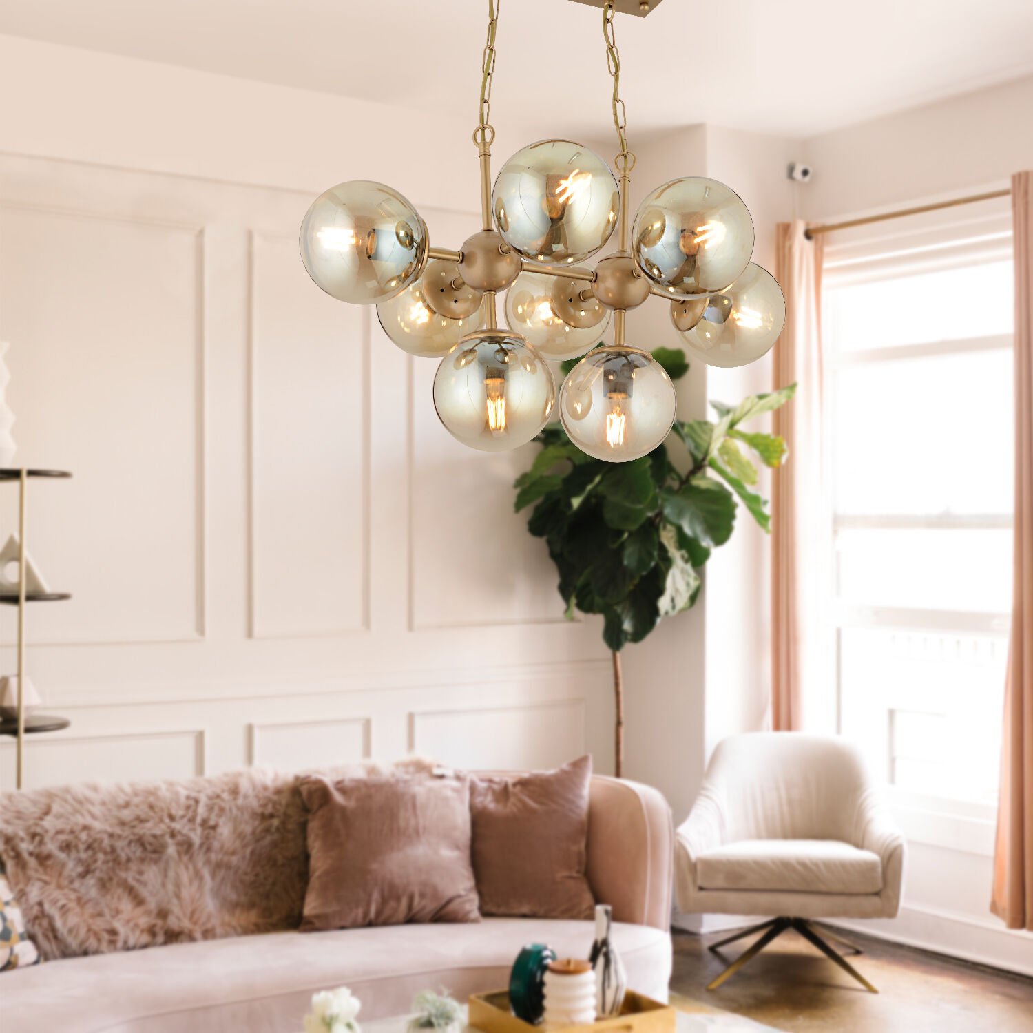 Lamia 8Li Eskitme Modern Sarkıt Mutfak Yemek Masası Üstü Salon Avize