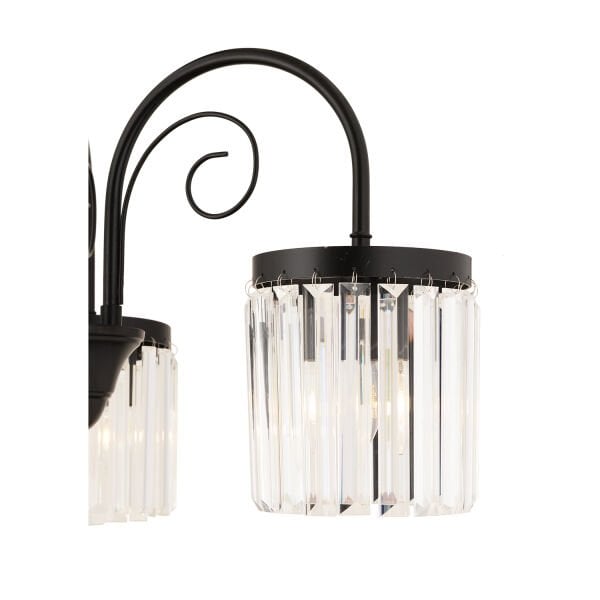 Matias 3Lü Siyah Kristalli, Taşlı Modern Tasarım Kristal Salon Avize