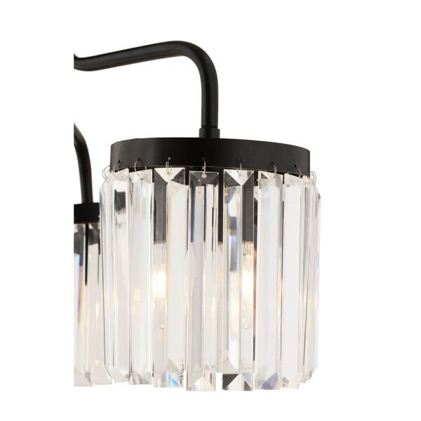 Ayan 5 Li Siyah Kristalli Taşlı Modern Tasarım Kristal Salon Avize