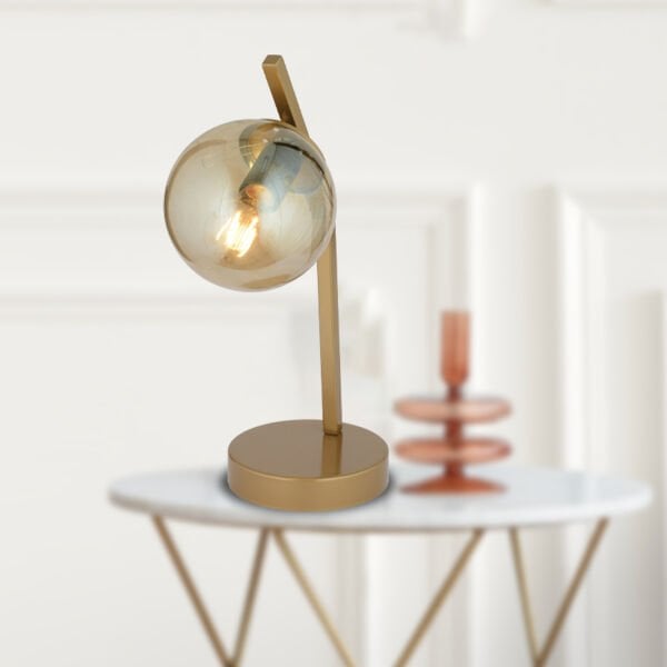 Feris Eskitme Bal Camlı Masa Lambası Salon-Yatak Odası Modern Abajur