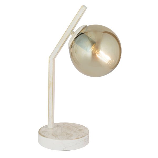 Feris Beyaz Silme Bal Camlı Masa Lambası Salon-Yatak Odası Modern Abajur