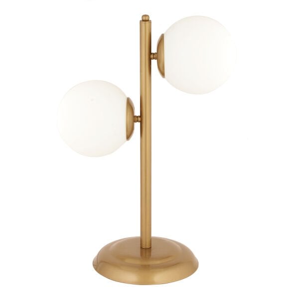 Siena 2Li Eskitme Boyalı Beyaz Camlı Masa Lambası Modern Tasarım -Yatak Odası-Salon Abajur