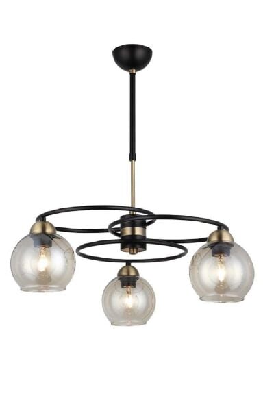 Püren 3Lü Siyah Modern Genç Odası Mutfak Retro Salon Avize